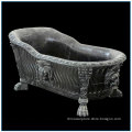 Gothic Black Marble Bathtub with Lion Head